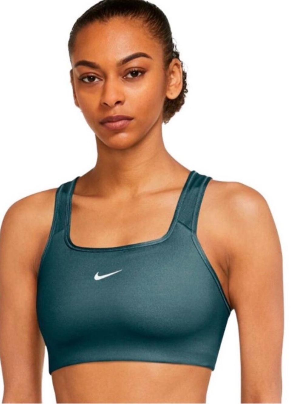 Nike Teal Sports Bra with White Swoosh